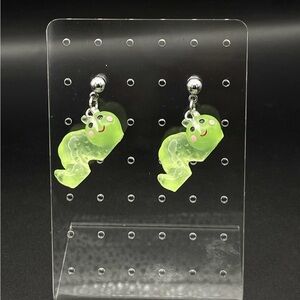 Glow in the dark caterpillar stud earrings